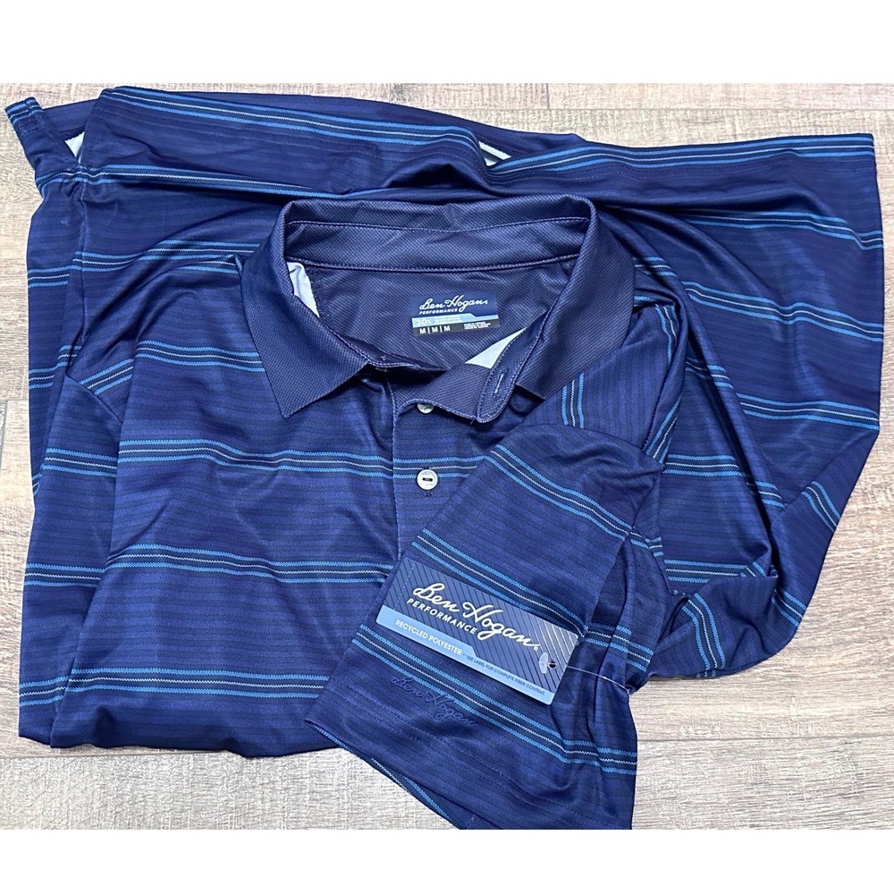 Ben Hogan Performance Mens Golf Polo Shirt Size Medium Peacoat Blue  NWT UPF 20